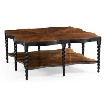 Black Barleytwist Square Coffee Table