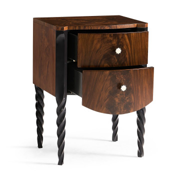 Black Barleytwist Bedside Chest