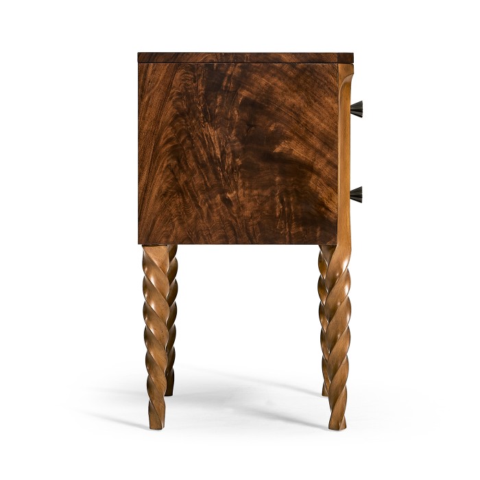 Walnut Barleytwist Bedside Chest