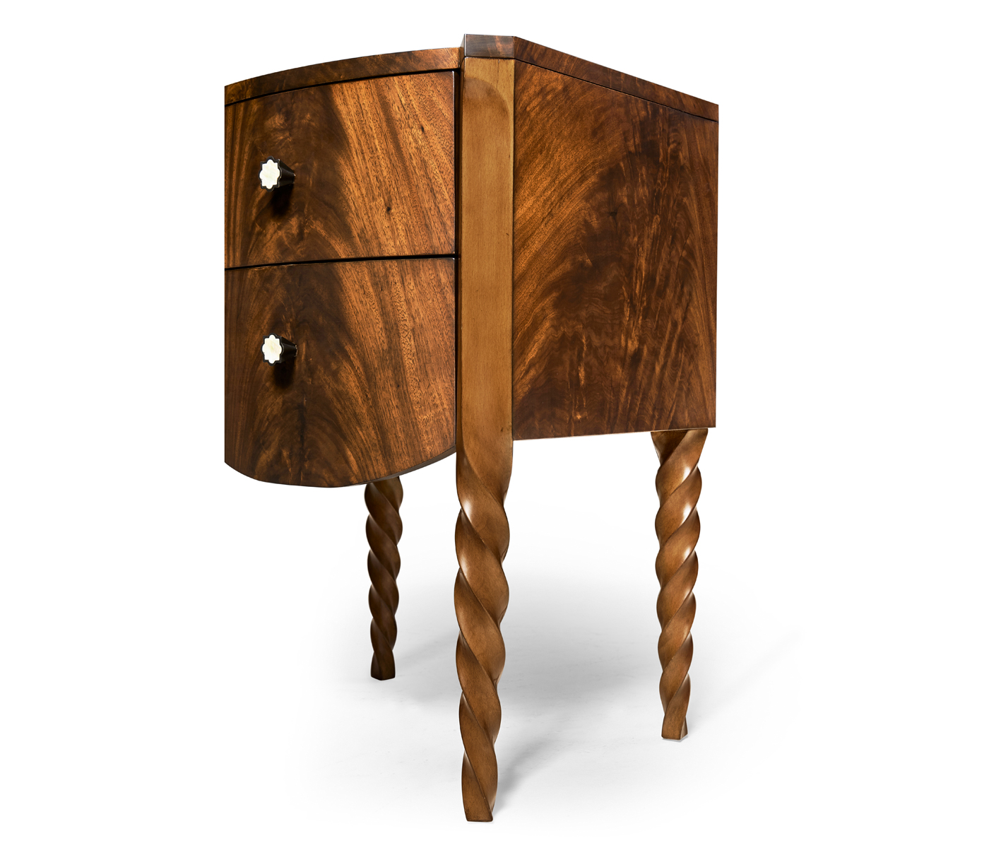 Walnut Barleytwist Bedside Chest