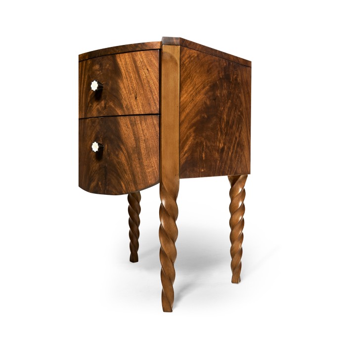 Walnut Barleytwist Bedside Chest