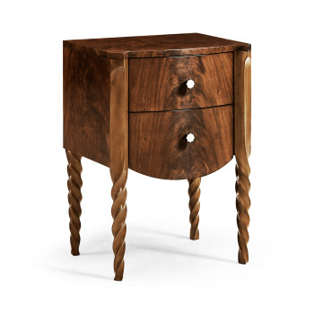 Walnut Barleytwist Bedside Chest