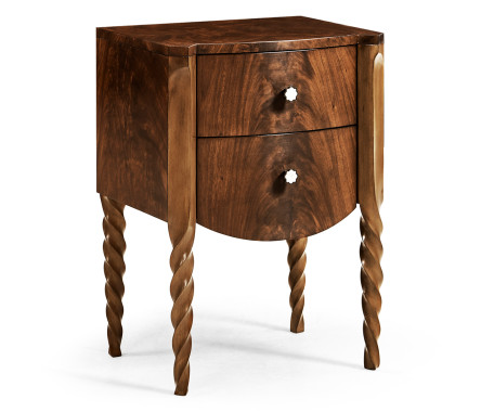 Walnut Barleytwist Bedside Chest