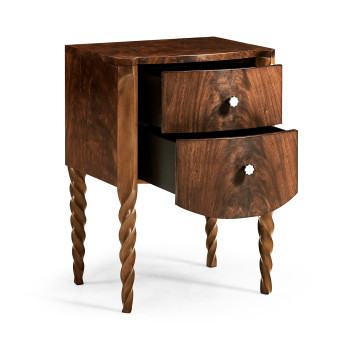 Walnut Barleytwist Bedside Chest