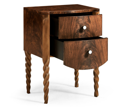Walnut Barleytwist Bedside Chest