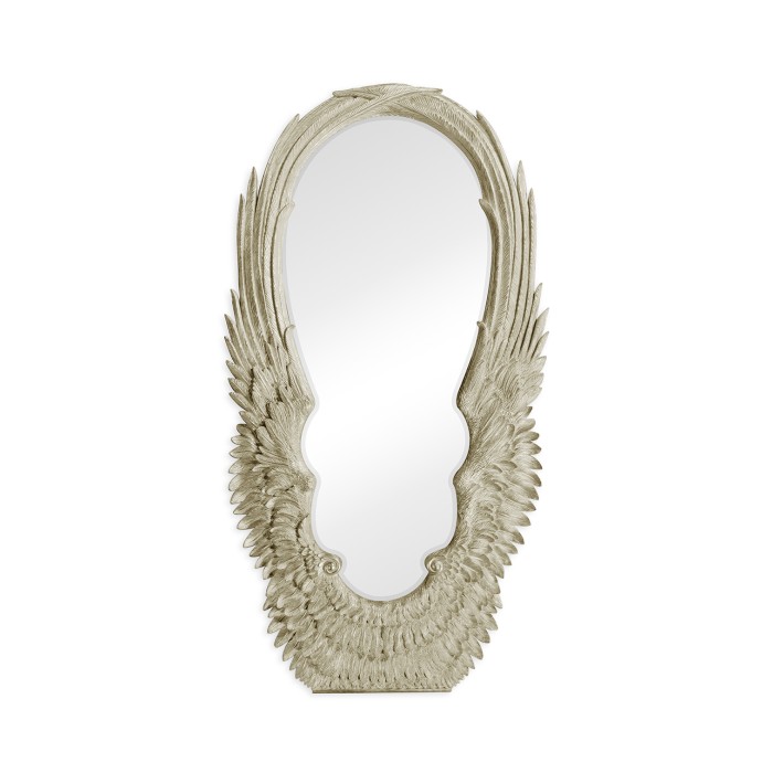Classical Silver Winged Floor Mirror