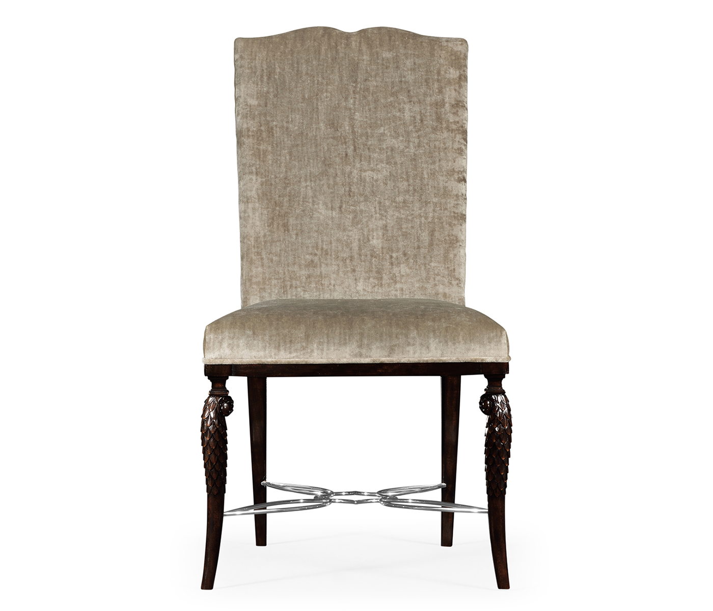 Icarus Dining Side Chair, Upholstered in Calico Velvet