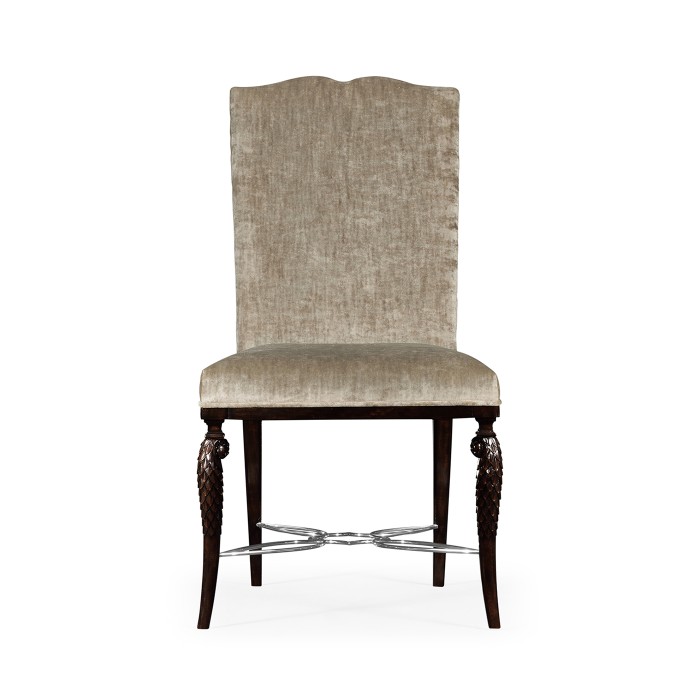 Icarus Dining Side Chair, Upholstered in Calico Velvet