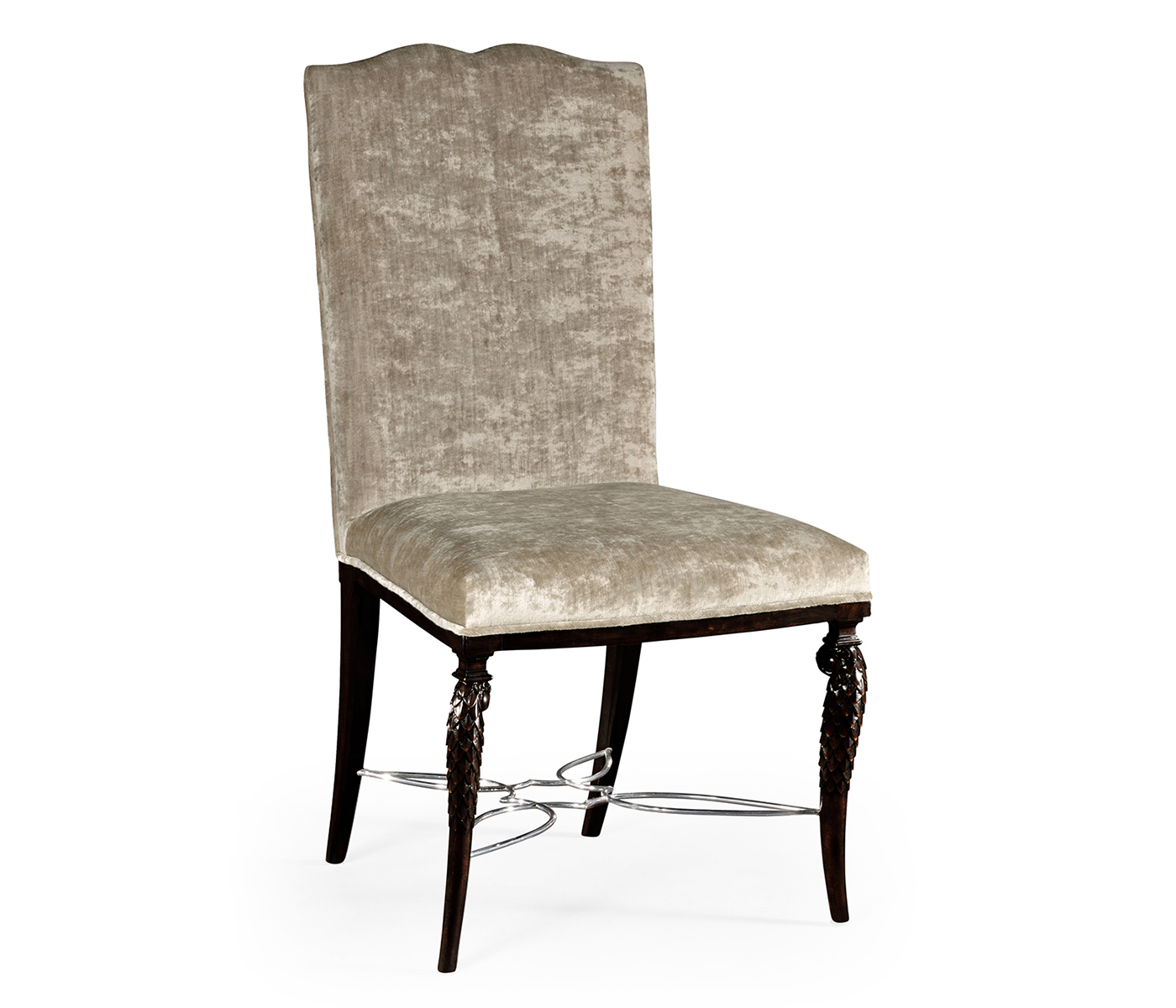 Icarus Dining Side Chair, Upholstered in Calico Velvet