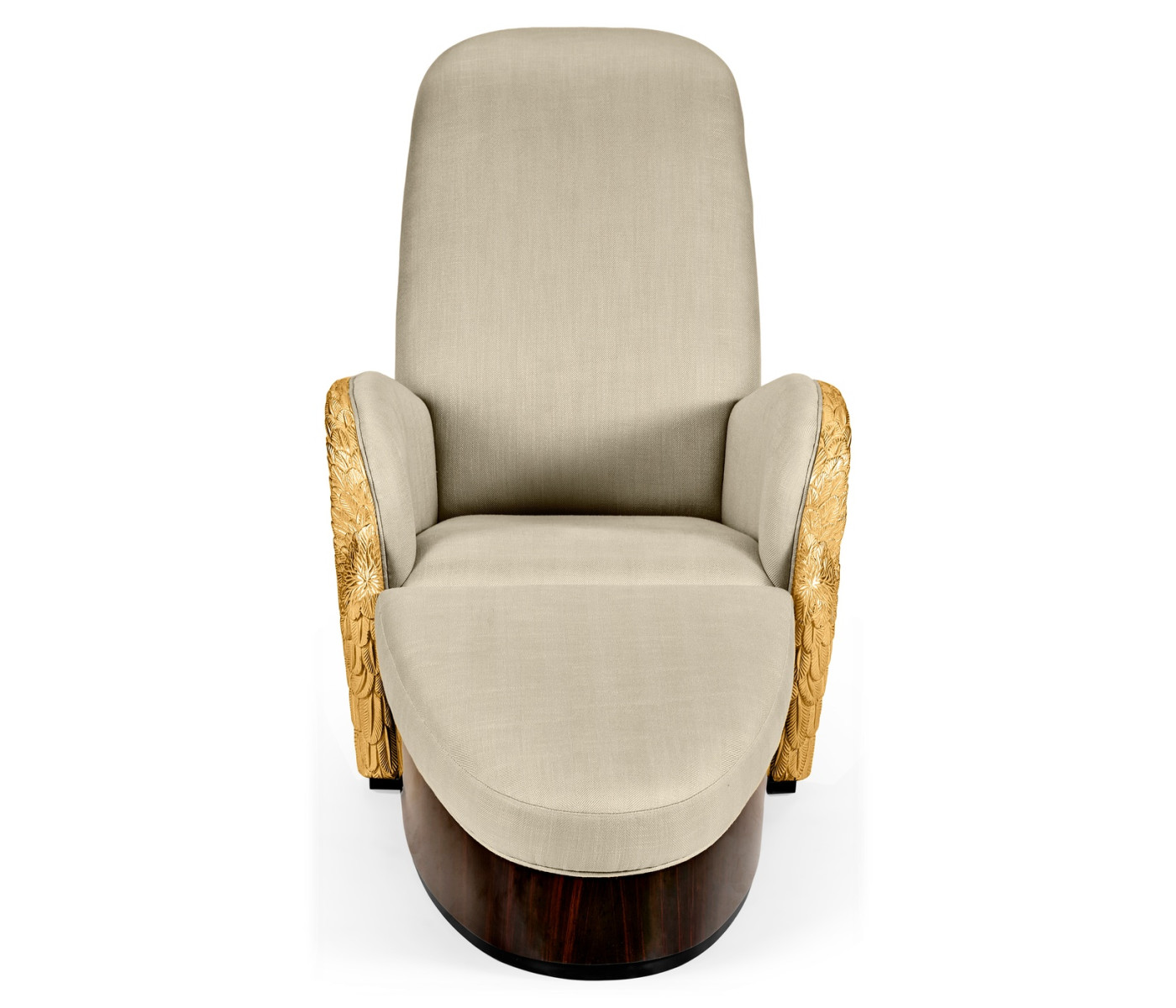 Gilded Angel Wing Chair with Ottoman