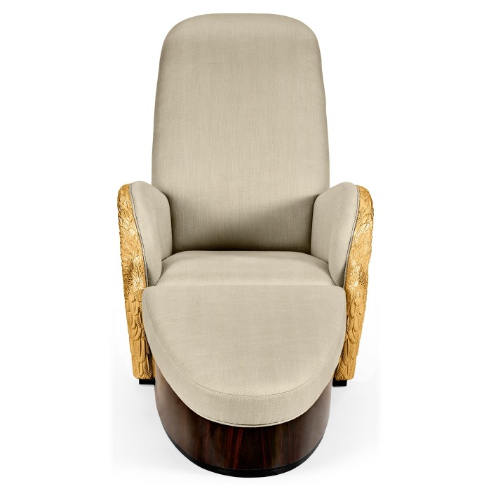 Gilded Angel Wing Chair with Ottoman