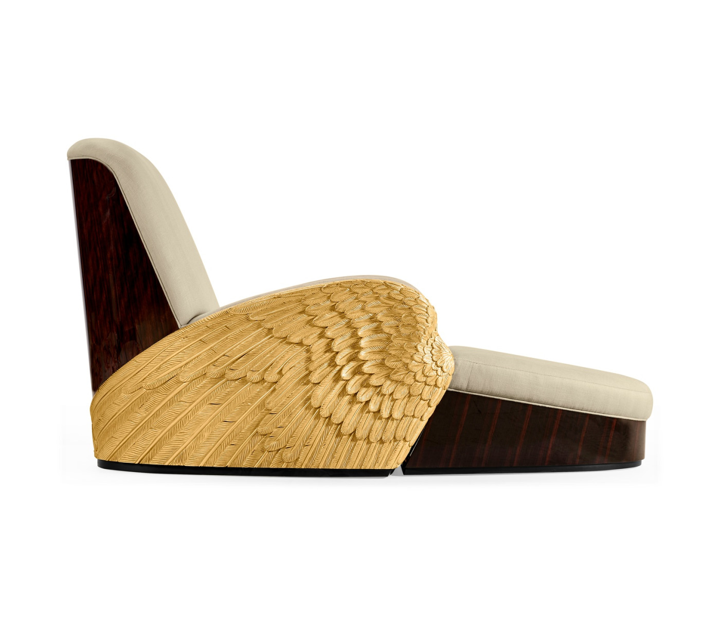 Gilded Angel Wing Chair with Ottoman