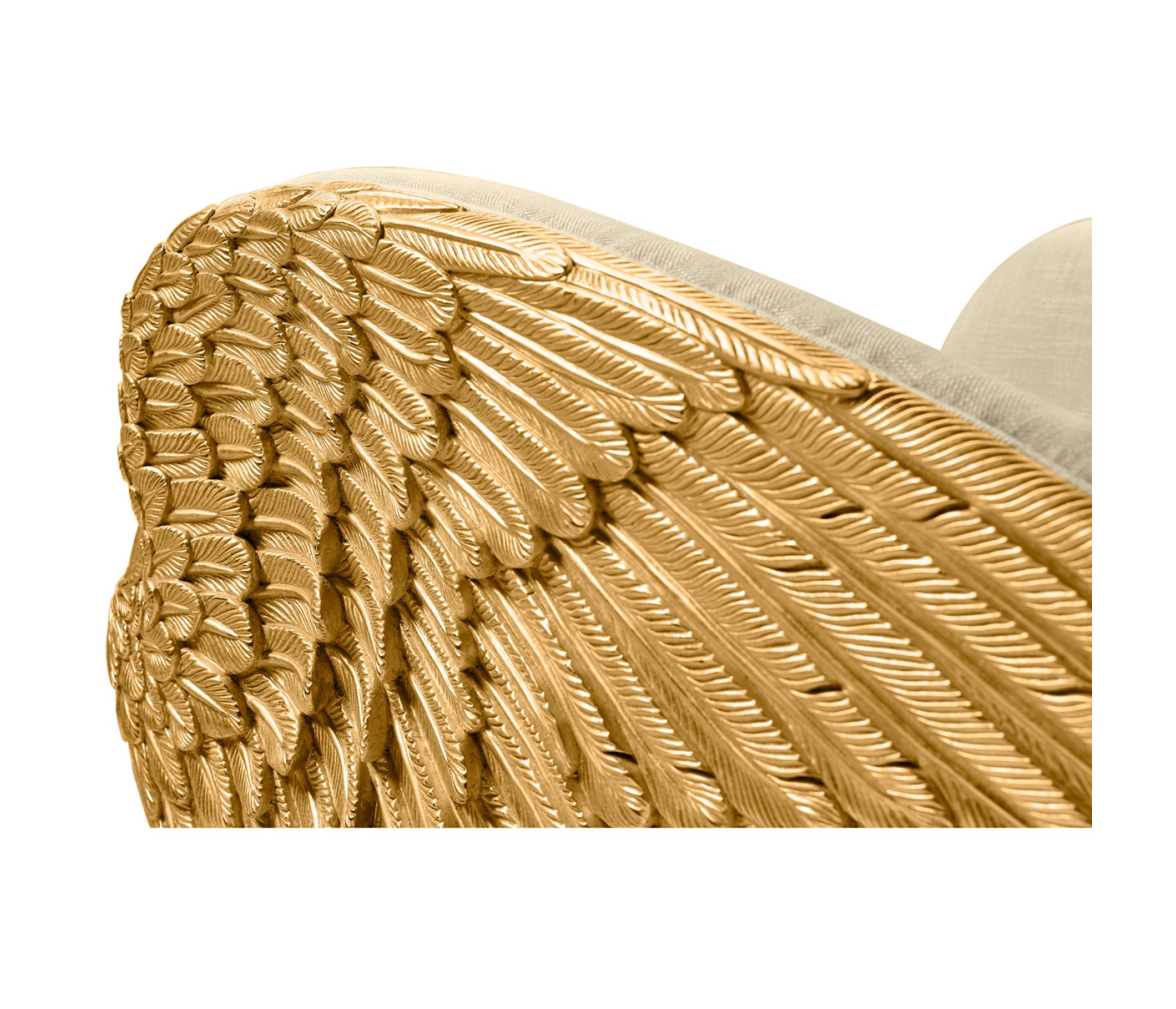 Gilded Angel Wing Chair with Ottoman