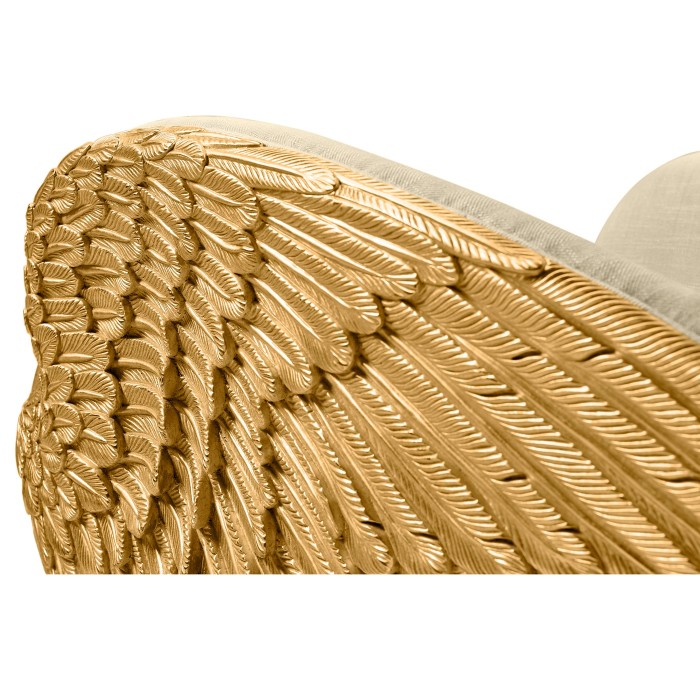 Gilded Angel Wing Chair with Ottoman