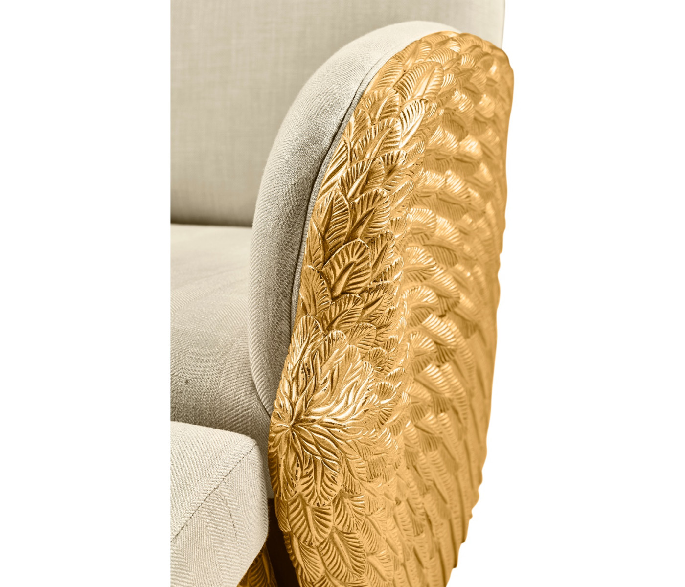 Gilded Angel Wing Chair with Ottoman