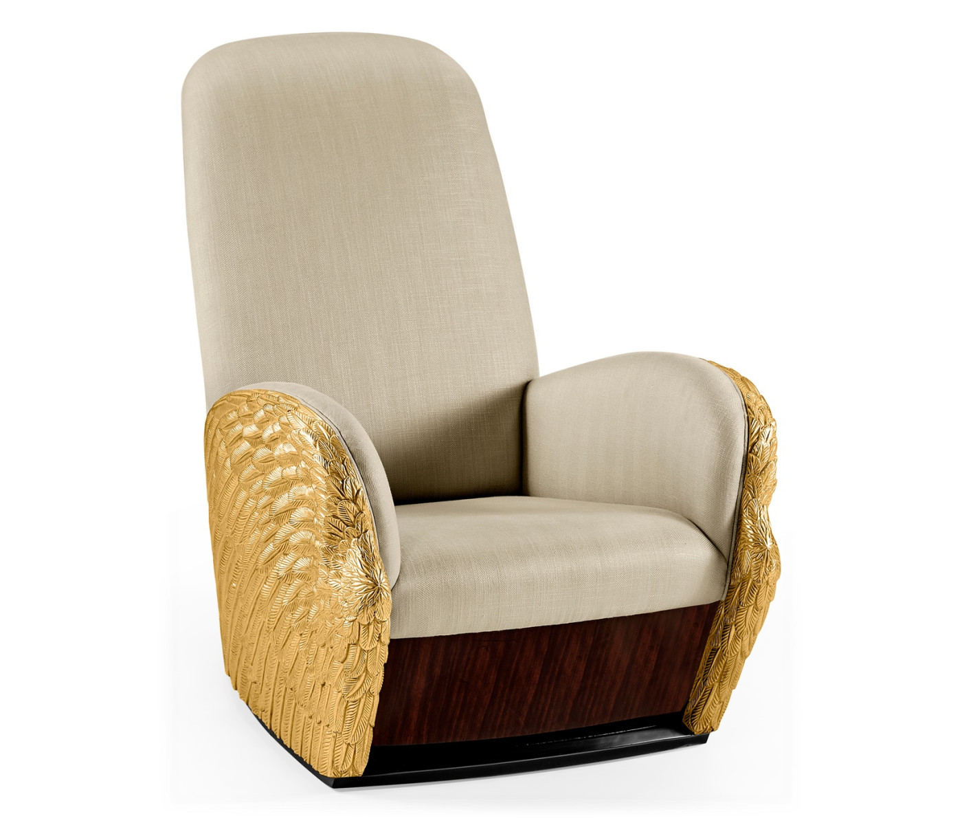 Gilded Angel Wing Chair with Ottoman