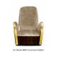 Gilded Angel Wing Chair with Ottoman, Upholstered in COM