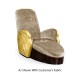 Gilded Angel Wing Chair with Ottoman, Upholstered in COM