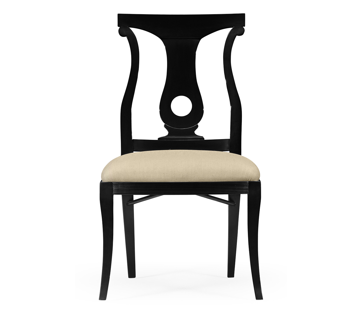 Black lock dining side chair