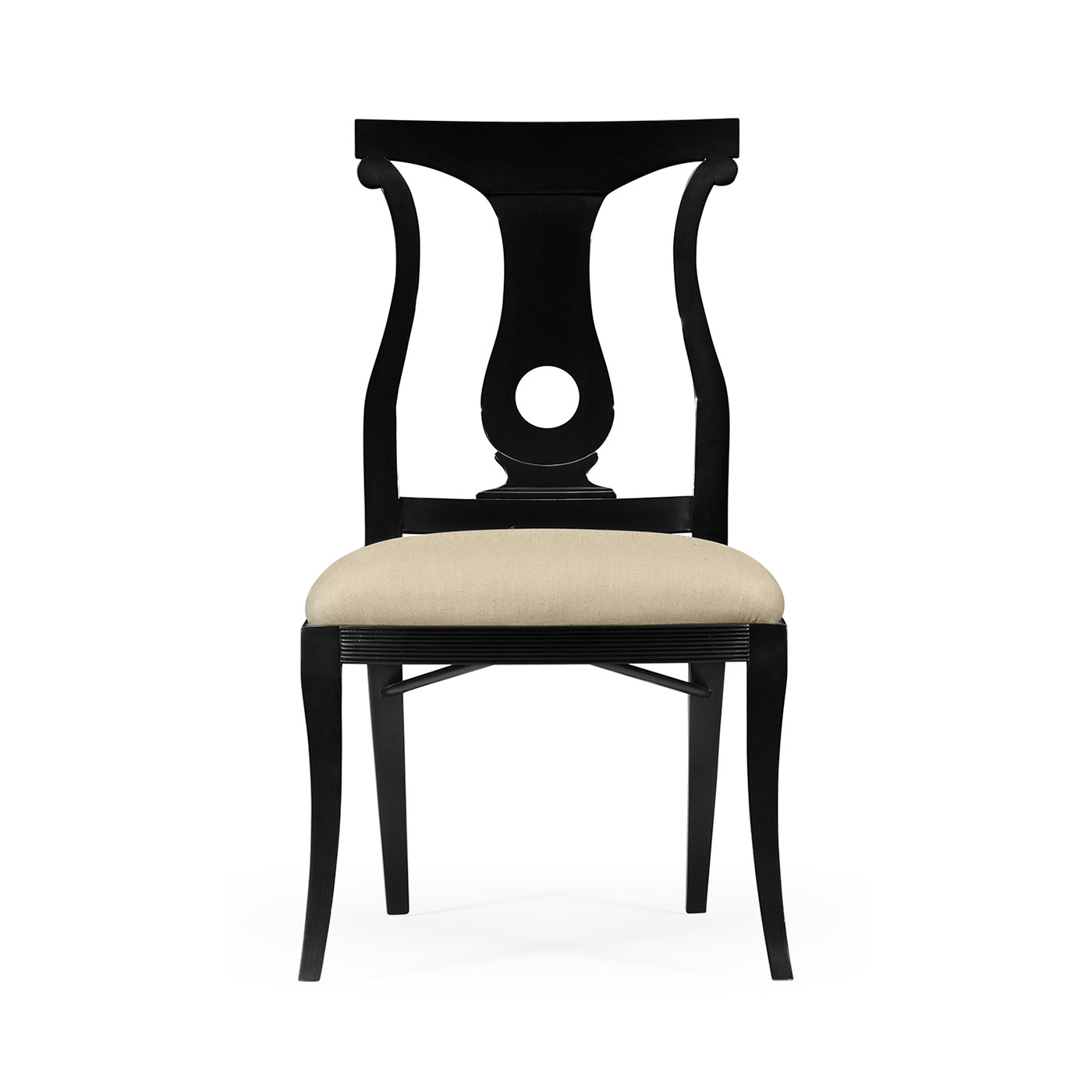 Black lock dining side chair