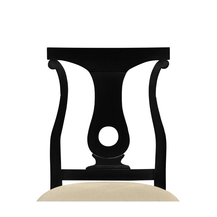 Black lock dining side chair