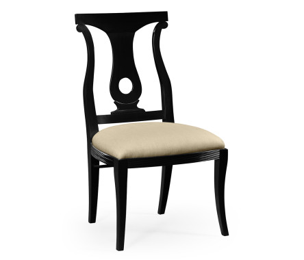Black lock dining side chair