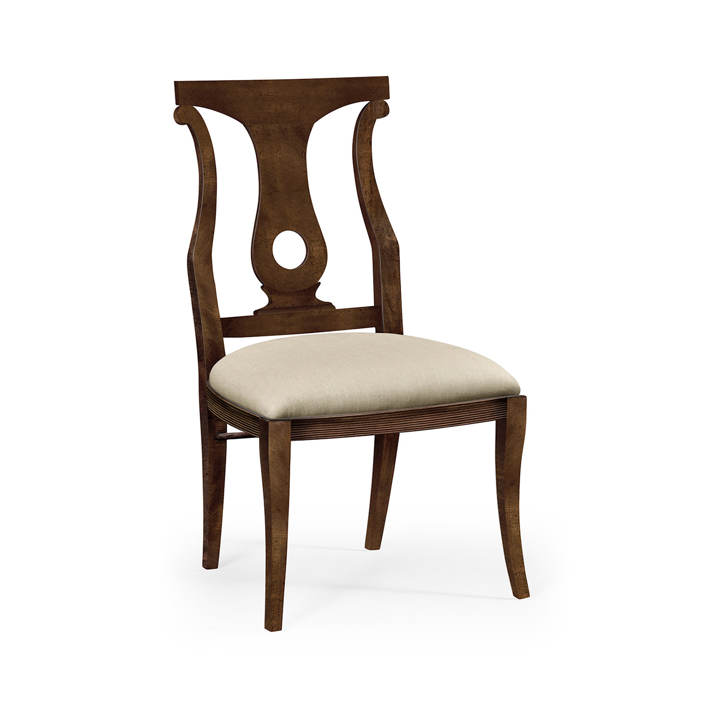 Mahogany brown lock dining side chair