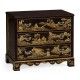 Chinoiserie Style Ebonised Bedside Chest of Drawers