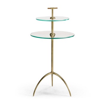 Brass & Glass Round Drinks Table