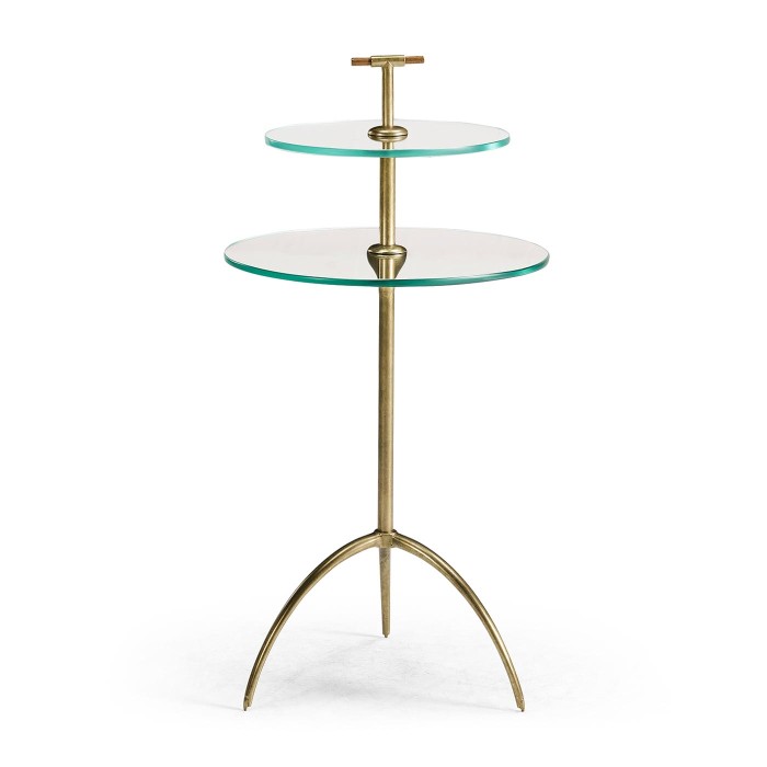 Brass & Glass Round Drinks Table