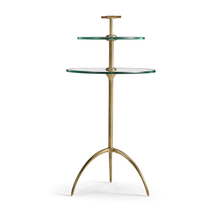 Brass & Glass Round Drinks Table
