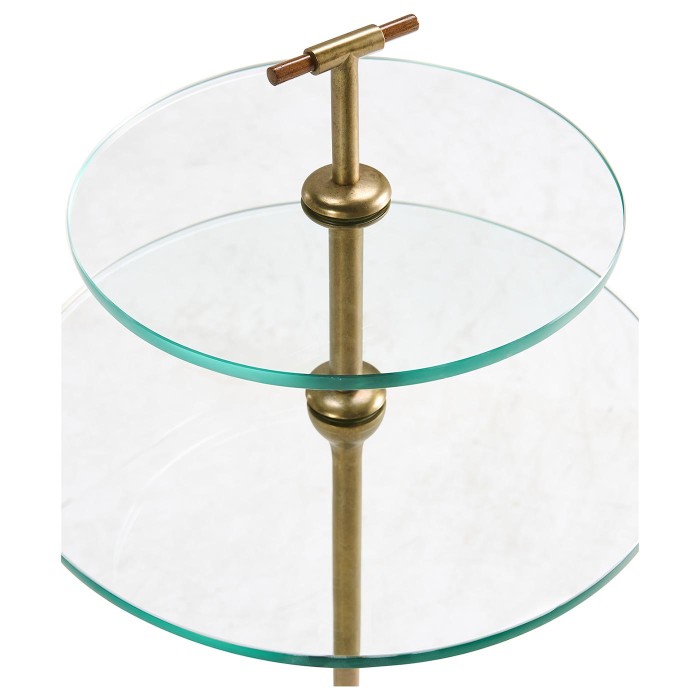Brass & Glass Round Drinks Table