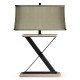 Artisan Table Lamp in Limed Acacia with Wrought Iron