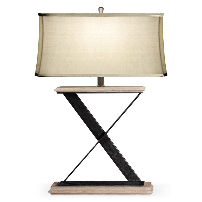 Artisan Table Lamp in Limed Acacia with Wrought Iron
