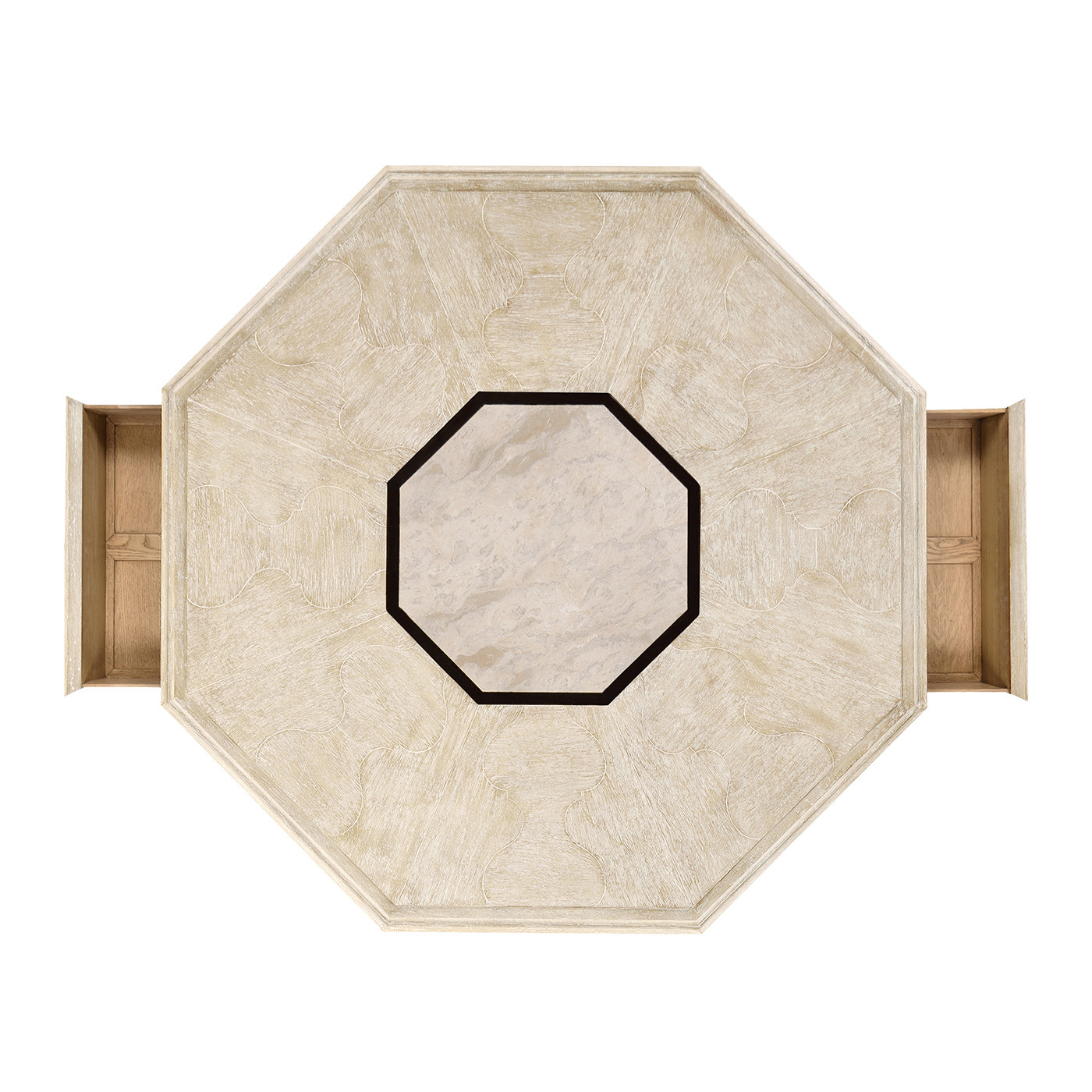 Octagon limed acacia coffee table