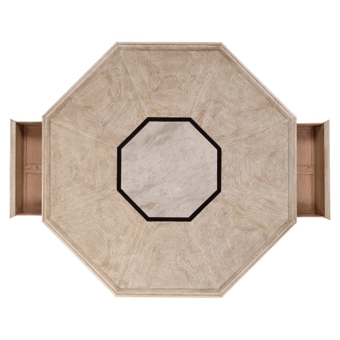 Octagon limed acacia coffee table