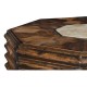 Octagon rustic walnut coffee table