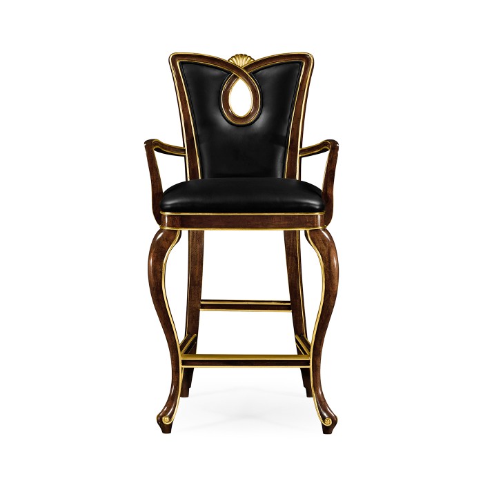 Mahogany Brown Barstool (Arm)