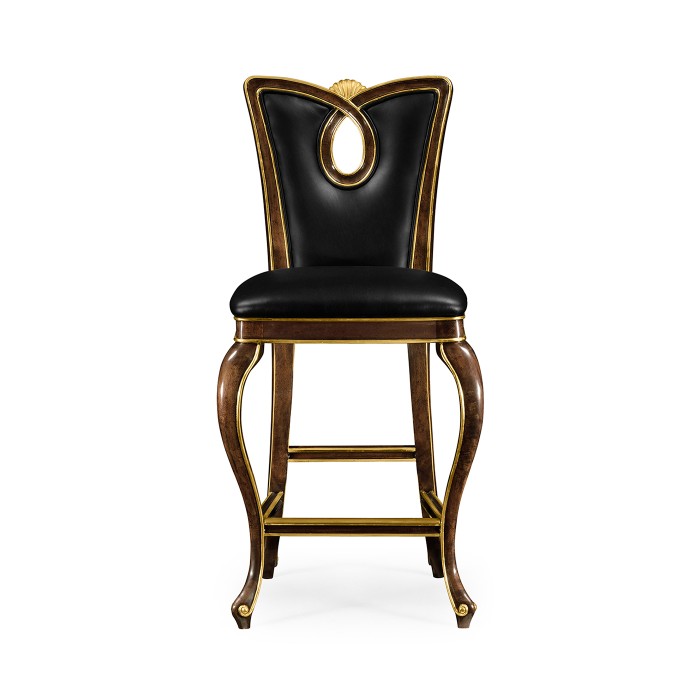 Mahogany brown barstool (Side)