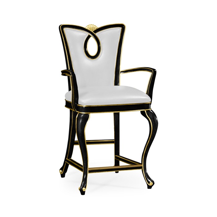 Black Painted Counter Stool (Arm)