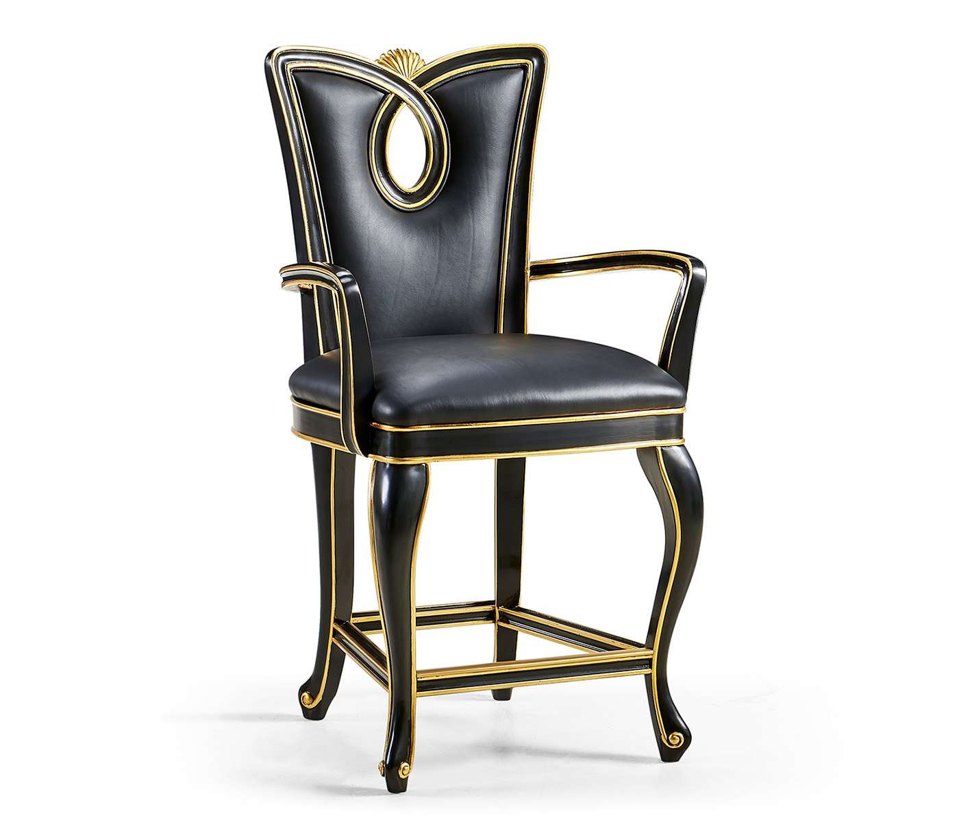 Black Painted Counter Stool (Arm)