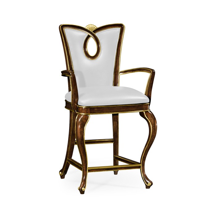 Mahogany Brown Counter Stool (Arm)