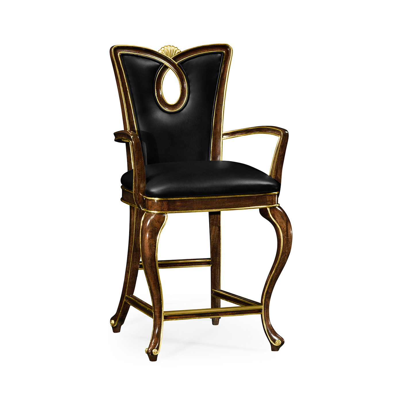 Mahogany Brown Counter Stool (Arm)