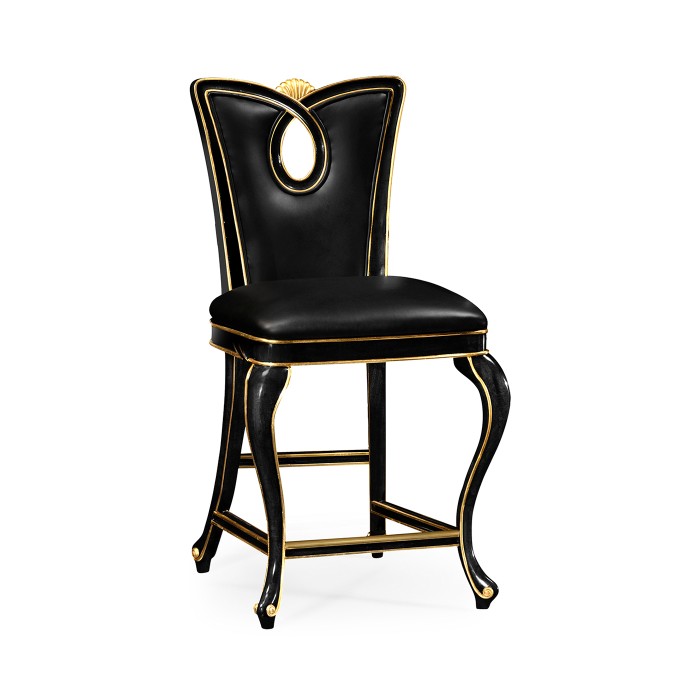 Black painted counter stool (Side)