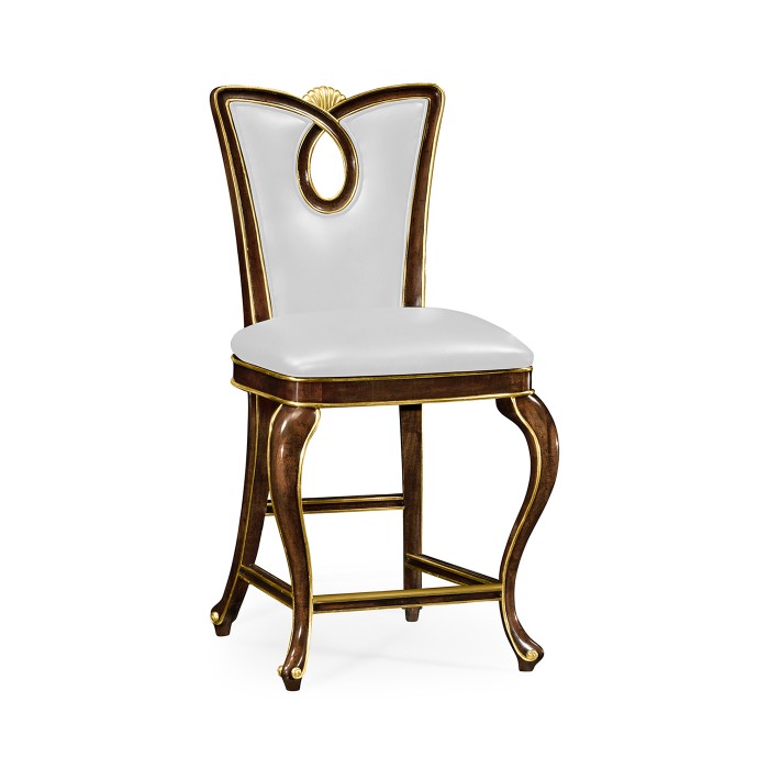 Mahogany brown counter stool (Side)