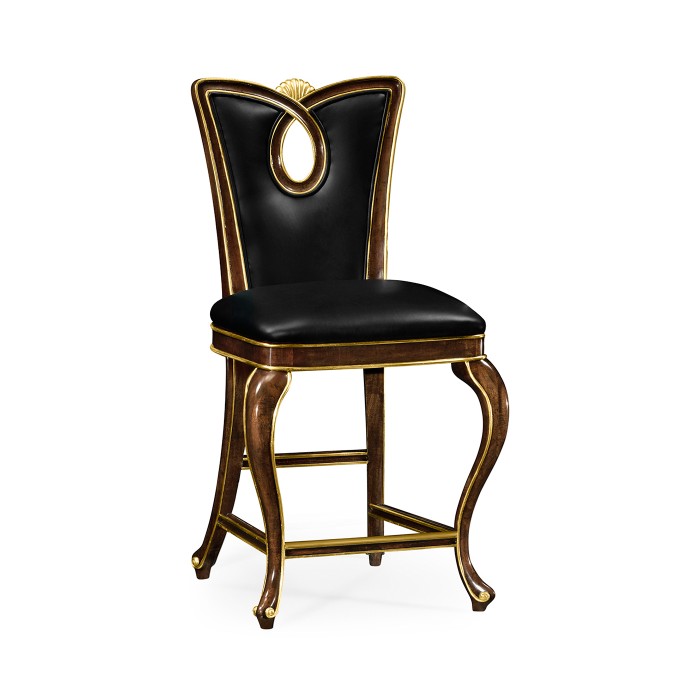 Mahogany brown counter stool (Side)