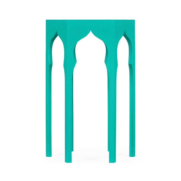 Hexagon lamp table (Aruba Blue)