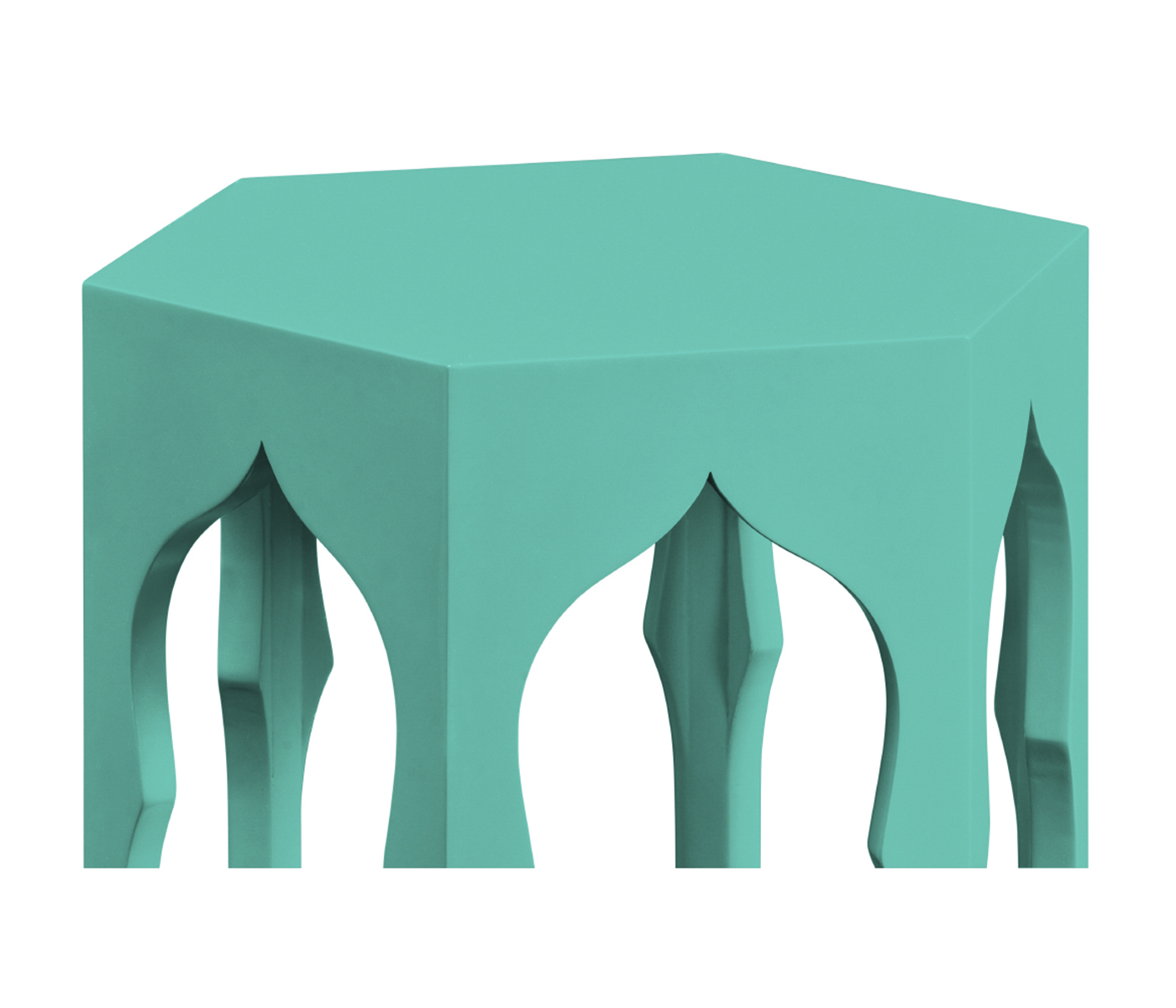 Hexagon lamp table (Aruba Blue)