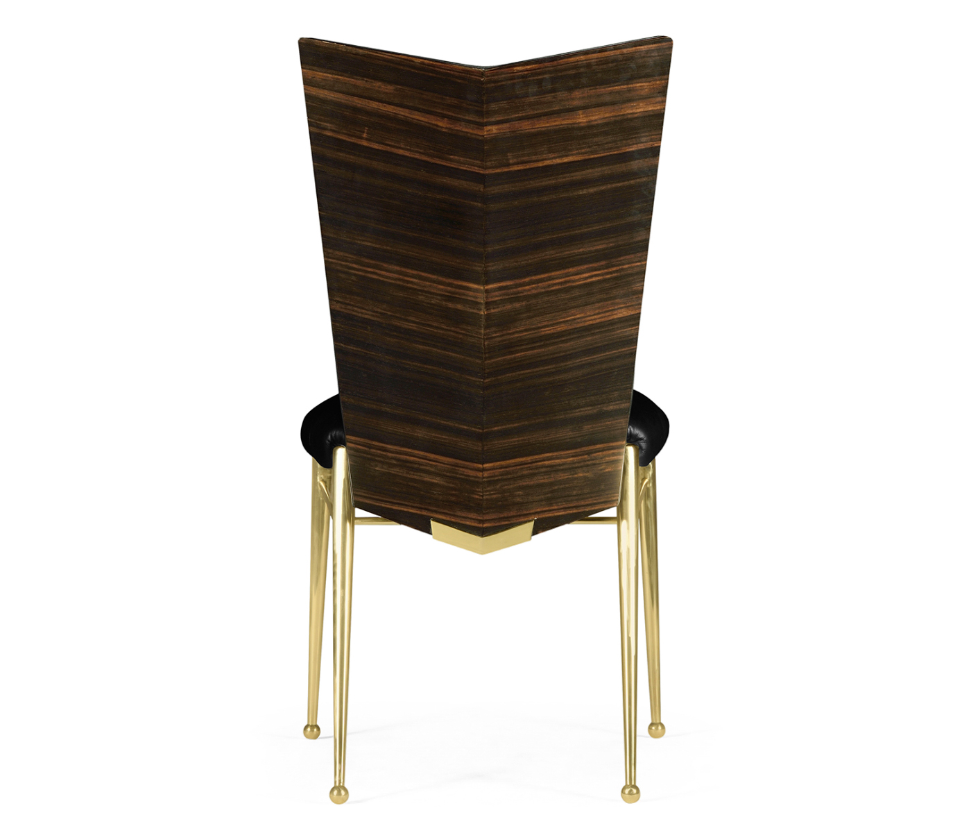 Art Décor gilded side chair with black leather