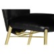 Art Décor gilded side chair with black leather
